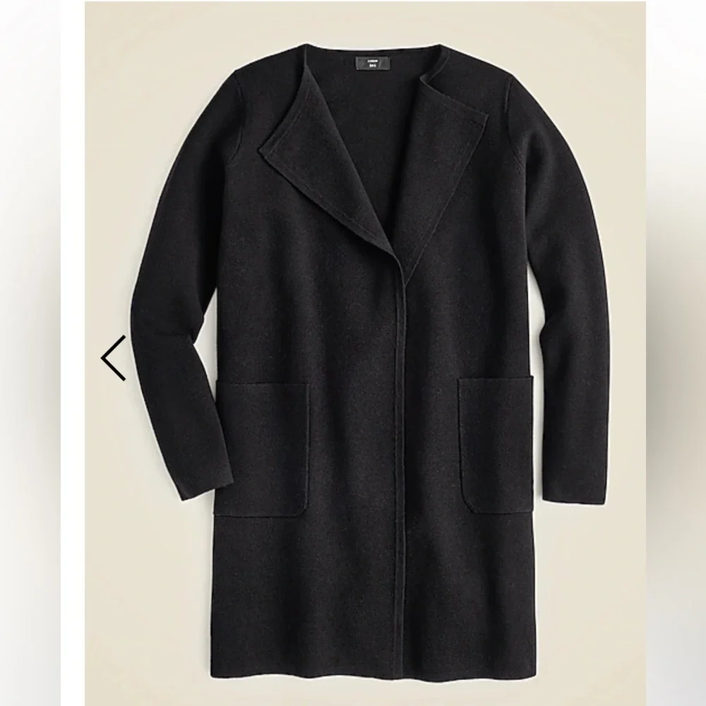 NEW J.Crew Juliette collarless sweater-blazer Size M Black